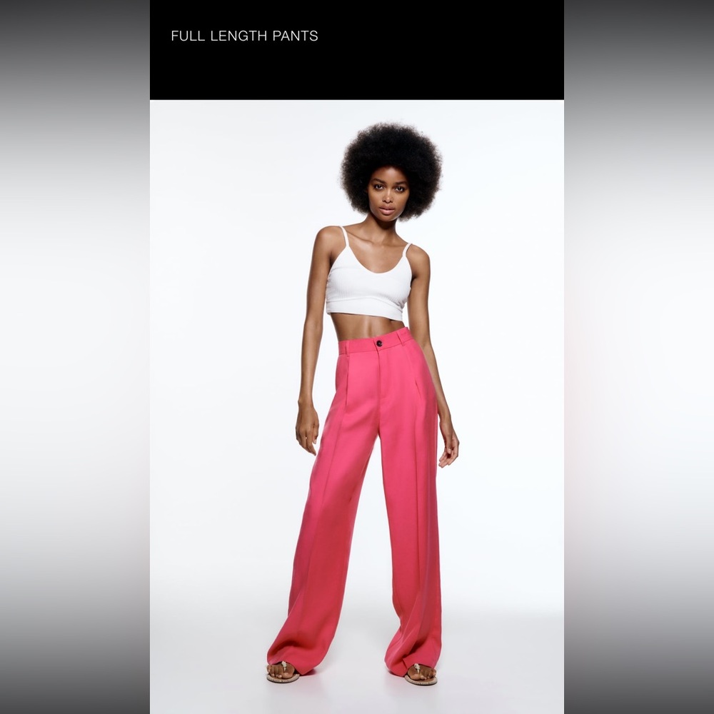 NWOT Pink full length pants zara